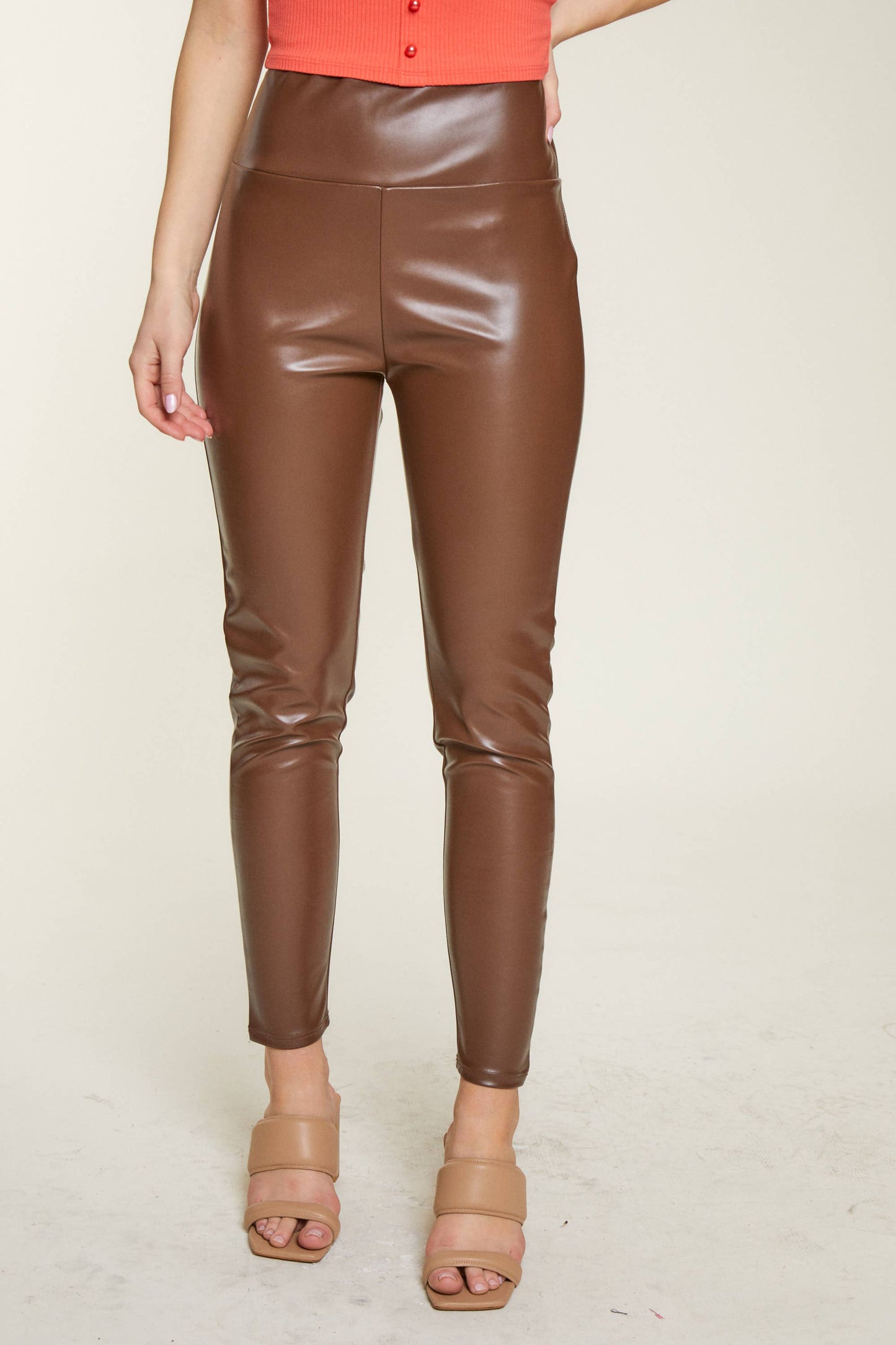 Faux-leather WB leggings