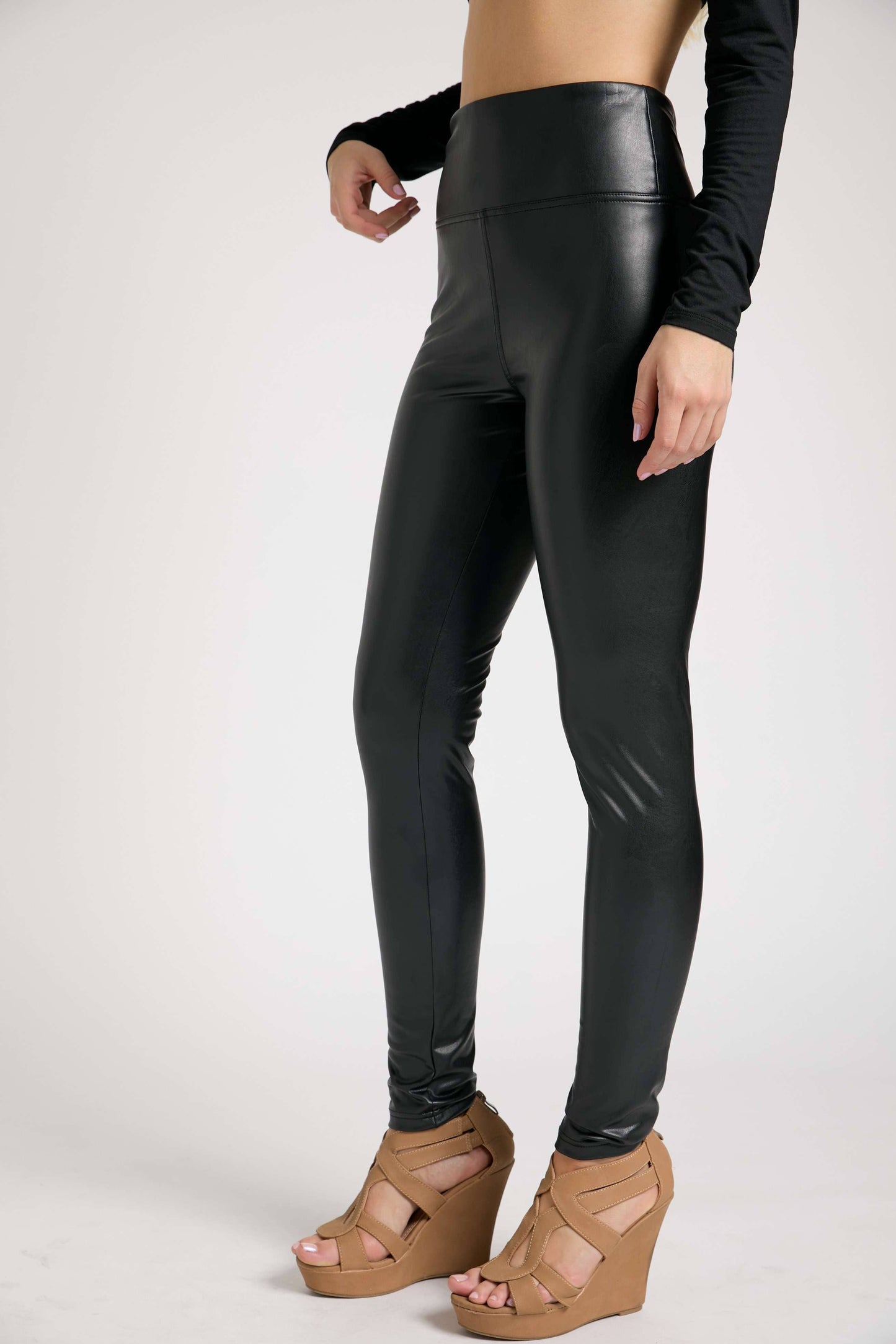 Faux-leather WB leggings