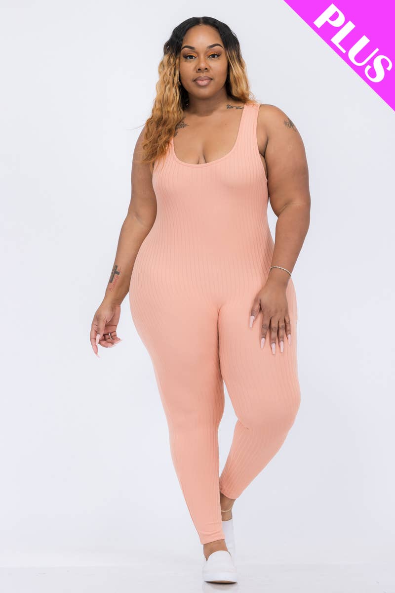 Plus Scoop Neck bodycon Jumpsuit