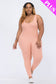 Plus Scoop Neck bodycon Jumpsuit