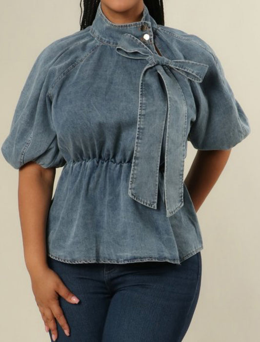 Blossom Denim Blouse