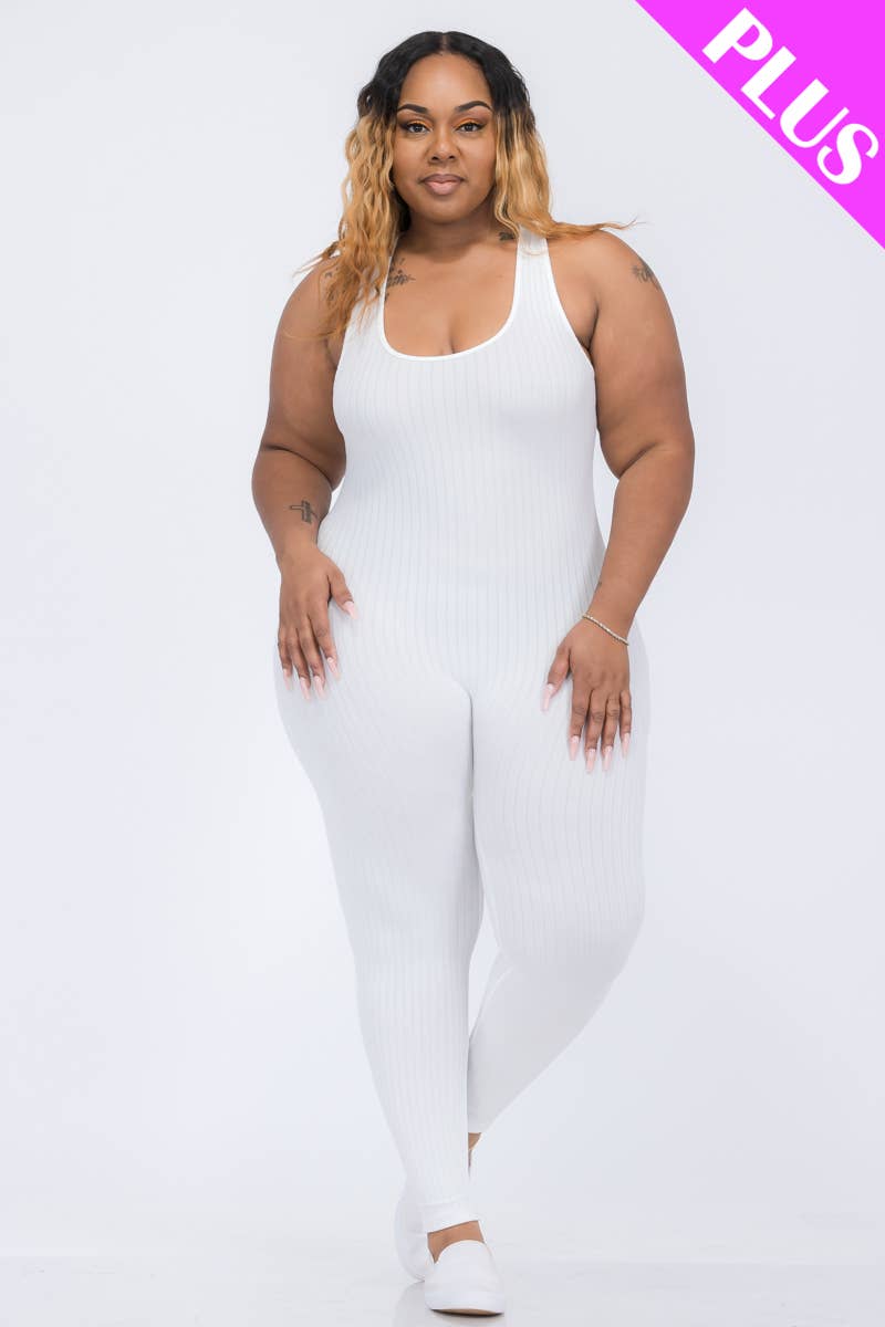 Plus Scoop Neck bodycon Jumpsuit