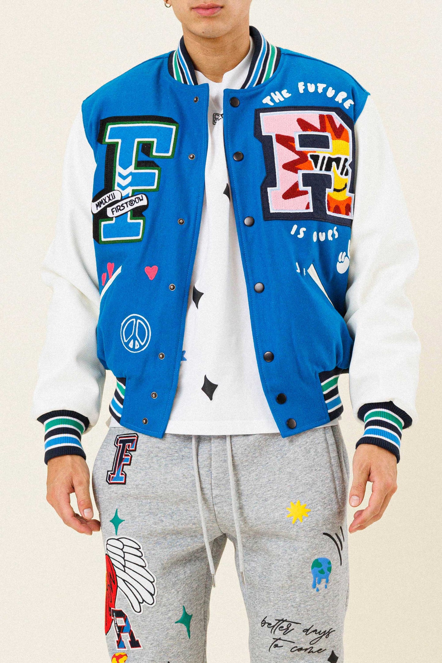 The Future Is Ours Varsity Jacket - Blue