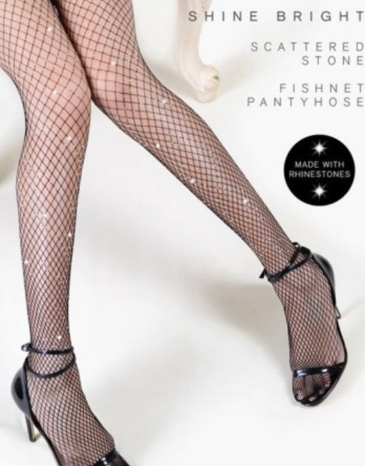 RHINESTONE FISHNET STOCKING