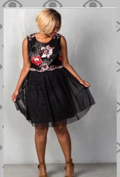 Floral tulle party dress