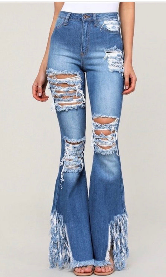 Distressed wide leg-Regular Size