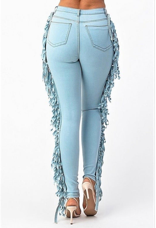 Regular Size Denim Fringe